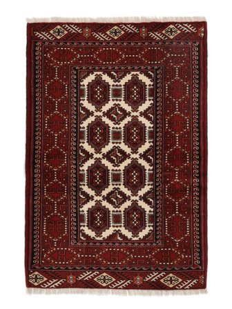 Turkaman Rug Oriental Black/Dark Red (Wool, Persia)
