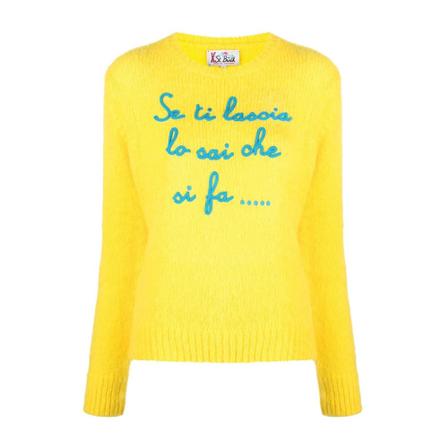 Saint Barth Round-neck Strik Gul, Dame Striktrøjer