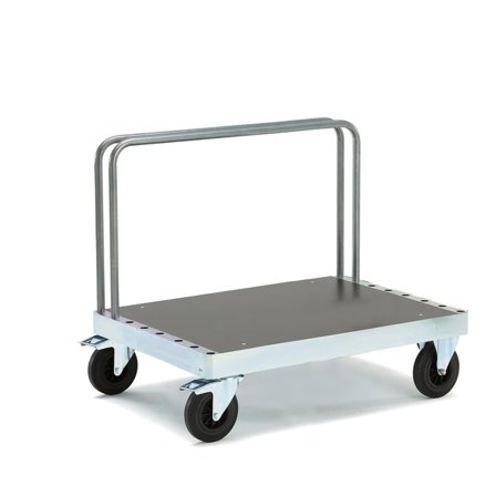 Plategodsvogn, 1000x700x930 mm, elforsinket ramme med MDF-plater, med brems