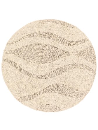 Breeze Alfombrilla De Baño Redonda Ø 90 Beige Crema Algodón Lavable