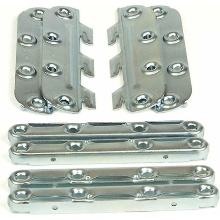 Monteringssett for sengeramme, fester sidene til hodegjerde og fotgjerde i galvanisert stål 130mm, 4 hann- og 4 hunndeler, møbler soverom