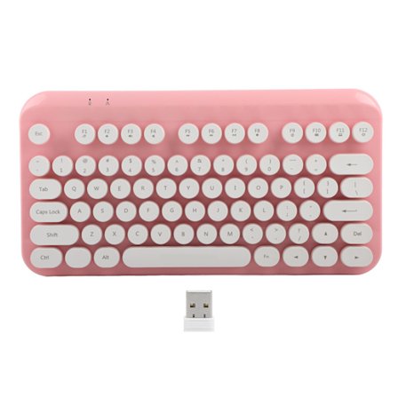 YFRUITFUL Y60 2.4G Trådlöst Tangentbord Punk 75 Tangenter Ergonomiskt Tangentbord Datortillbehör (Rosa)