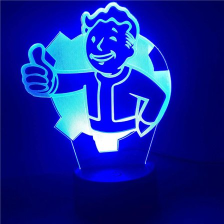 3D yövalo 3D LED yövalo Fallout Shelter logo