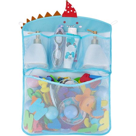 Baby badleksaksorganisatörset, snabbtorkande nät för badlekar för småbarn (blå)