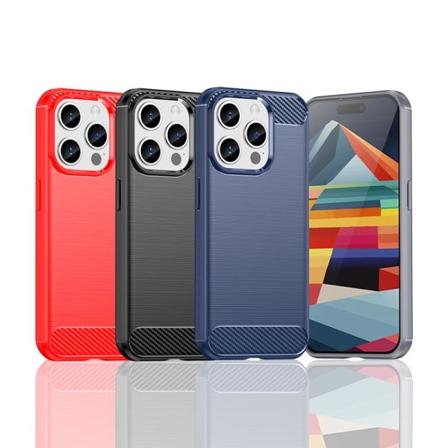 SKALO iPhone 15 Pro Armor Carbon Stöttåligt TPU-skal - Fler färg Röd