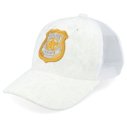 Kinder Kiddo Cap - Weiss trucker Cap - Kinder 3d Police Badge Junior Velvet White Trucker @ Hatstore