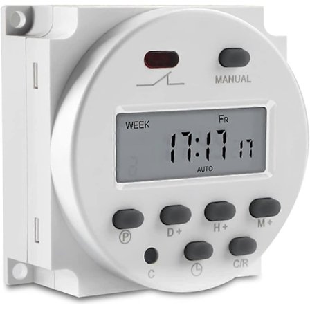 Cn101A DC 12V Digital LCD Timer Programmerbar LCD-skjerm Digital LCD Strømforsyning Ukentlig Timer Relékontroll Med Vanntett Deksel Hvit[HK]
