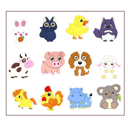 Kjøleskapsmagneter for barn, søte gårdsdyr kjøleskapsmagnet for småbarn barnemagneter for kjøleskap baby pedagogisk gave, småbarnsmagneter