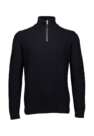 Lindbergh Recycle structure half zip Knit Tröjor Herr Svart M