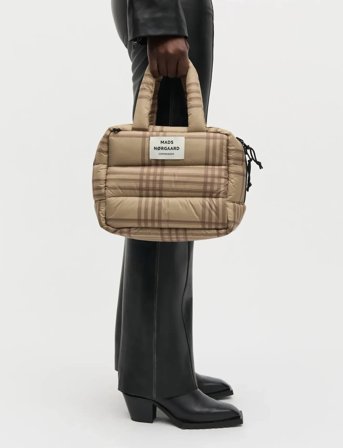 Mads Nørgaard Light Ripstop Boxy Aop Bag - Beige - ONE SIZE