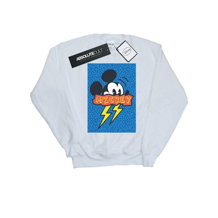 Disney Boys Mickey Mouse 90-talets Flash Sweatshirt 7-8 år Vit