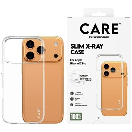 CARE by PanzerGlass Fasjonable X-Ray Soft Basic-etui for iPhone 17 Pro - gjennomsiktig