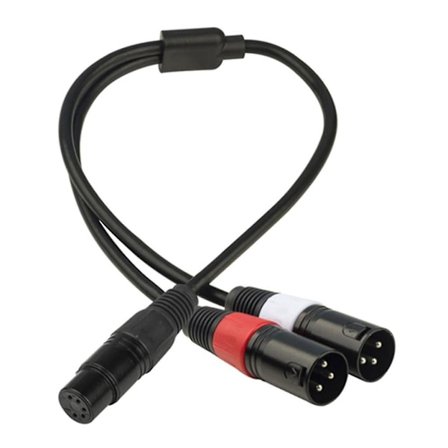 XLR 5-Pin Han til Dobbelt 3-Pin Hun 2CH Kamera Lydkabel Ledning XLR Stik Kabel