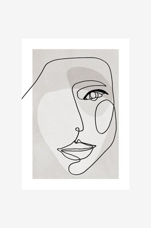 Malerifabrikken - Juliste Face Line 3 - Harmaa - Julisteet - - Homeroom