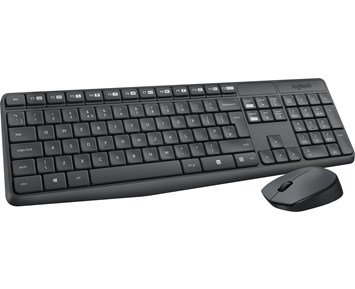 Logitech MK235 Wireless Keyboard and Mouse - Trådlöst tangentbord och mus med lång batteritid