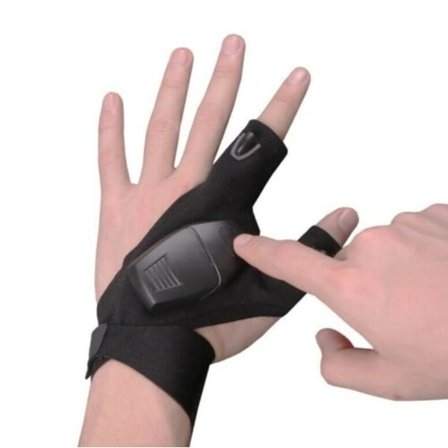 2 STK USB genopladelige LED lommelygte lysende fiskehandsker åndbare udendørs belysningshandsker fingerlygte handsker