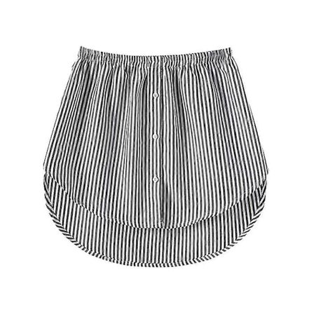 Justerbart Skjørtforlenger for Dame, for Lagdeling og Nedre Kant - Svart og Hvit Stripet Xl