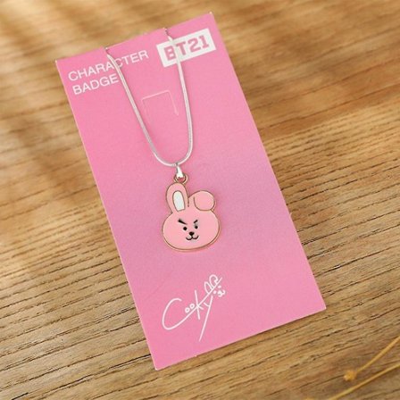 Bt21 Metal Alloy Necklace Bts Cartoon Hanging Ornament Gift For K-pop Fans