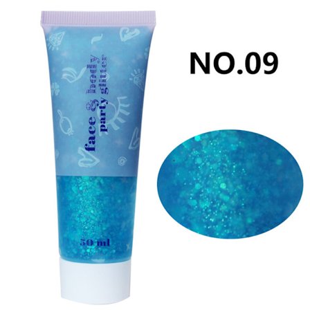 Transparent hvid ansigts- og kropsglimmer - Party glimmer festival rave kostume, egnet til kvinder og børn.