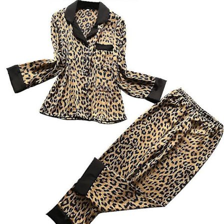 Langærmede Pyjamas - Efterår Leopard Print Mode Pyjamas Sæt