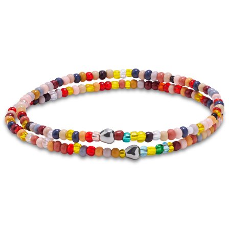 Amalfi | Bracciale color sabbia con perline in vetro multicolore per uomini - Bracciali con perline