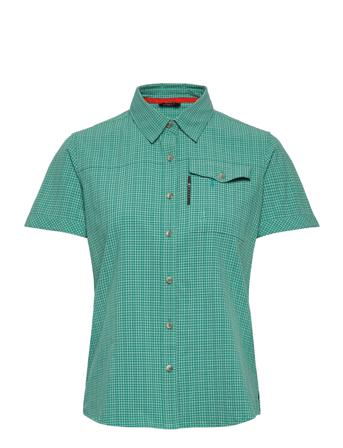 Leiri W Ss Check Shirt Kortermet Skjorte Grønn Halti
