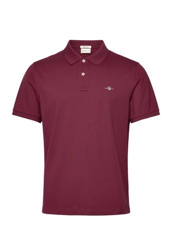 Reg Shield Ss Pique Polo Tops Polos Short-sleeved Red GANT