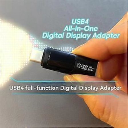 USB C OTG Adapter Typ C till USB Typ-C 40Gbps 240W Digital Display OTG Adapter Dataöverföringsadapter Grå