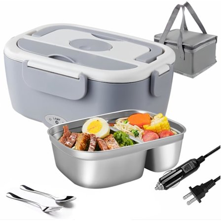 Elektrisk madkasse til voksne, opvarmet bærbar madvarmer madkasse til arbejde, lækagesikker hurtig opvarmning med 1,5L stor kapacitet
