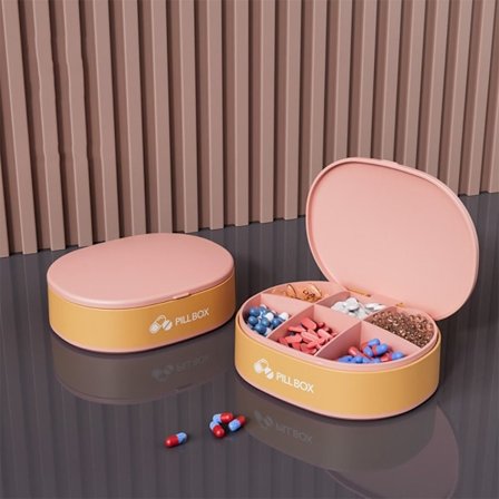 Pills Box Pill Dispenser Box PINK