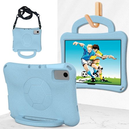 Fodral för iPad 9.7/air1/air2/pro9.7 ljusblå bärbar fotboll för barn