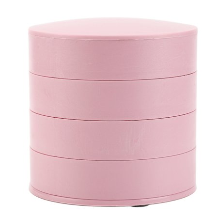 Pyörivä korurasia 4 kerrosta 360 asteen pyörivä pölytiivis pyöreä korurasia kannella toimistoon kotiin Pinkki