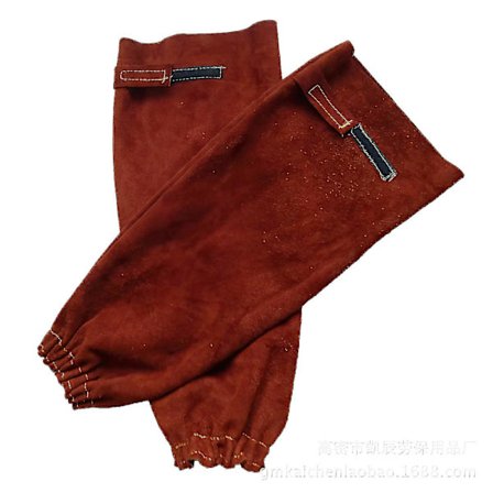 Nahkainen hitsaushiha, nahkainen hitsaushiha, lämmönkestävä ja liekinkestävä käsivarren suoja, hitsaajan suoja, ruskea