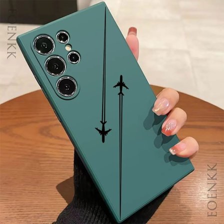 Silikongel Telefonskal För Samsung Galaxy S25 S24 Ultra S23 S22 S21 S20 Ultra FE Plus Note 10 20 Lite Flygplansrutt Design Skydd