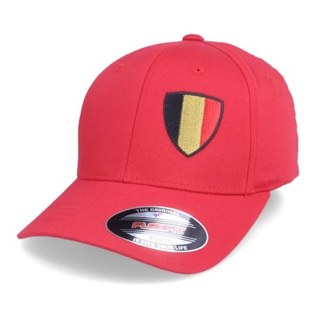 Forza - Rød flexfit Kasket - Kids Belgium Flag Shield Red Flexfit @ Hatstore
