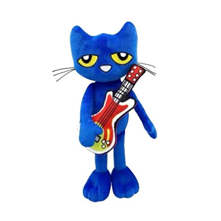 Plushleketøy av katt, Anime-tegneserie Pete Cat Actionfigur, Plushie-pynt, Stoffdyr, Blå kattunge-dukke, Plushleketøy for barn og fans (FMY)