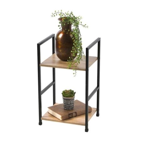 Sidetabell - Industriell design - Metall - Svart - MDF-trä