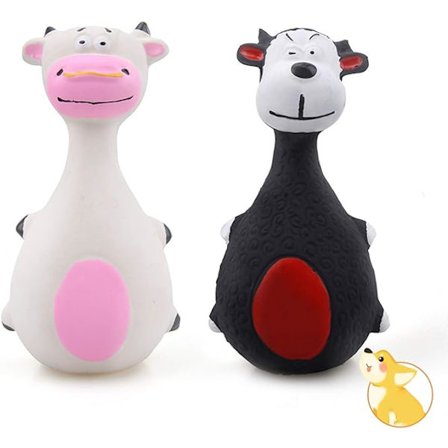 Squeak-leker for hunder, interaktive lateks-tyggeleker for hunder, stående pinne for små og mellomstore hunder (2 stk.)