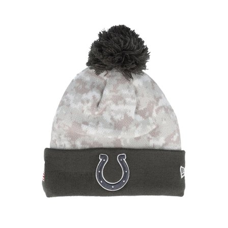 New Era - Camo pom Beanie - Indianapolis Colts Nfl24 Salute To Service Camo/Graphite Pom @ Hatstore