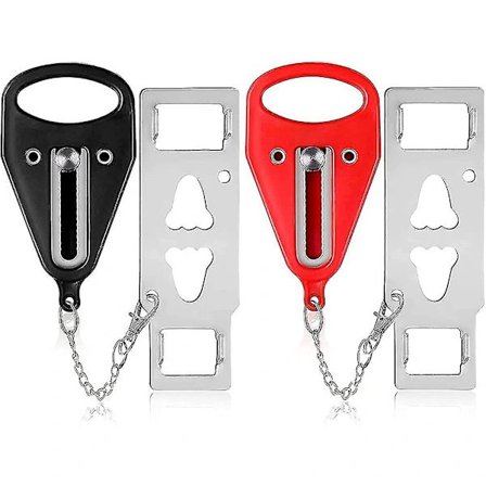 Bærbart dørlås, solidt kraftigt ekstra dørlås til soveværelse, kollegium