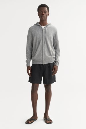 Soft Goat - Men's zip hoodie - Cashmere hoodie - XXL - Grey