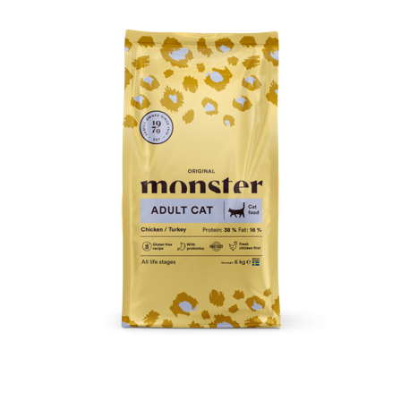 Monster Pet Food - Original Adult kylling/kalkun 6 kg - Katt - Kattefôr & kattemat - Tørrfôr for katt - ZOO.no