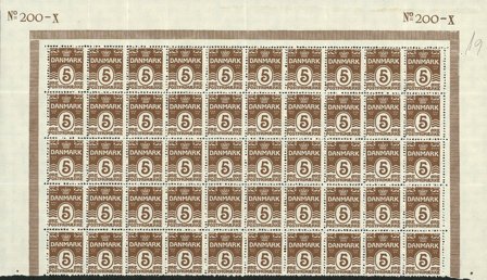 Danmark - AFA 122 - Postfrisk 50-blok