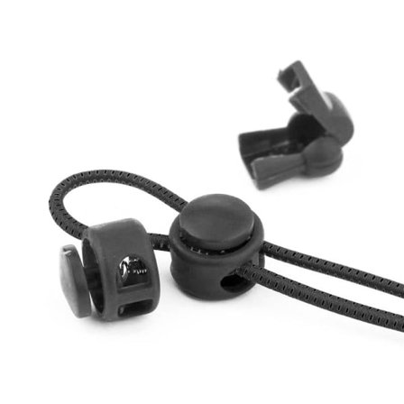 2-Par Elastiska Skosnören med Dragsko-Slipp knyta skorna Black Svart (2 par)