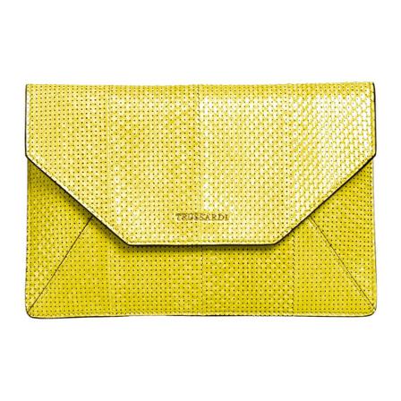 Trussardi, Clutch Geel, Dames, Maat:ONE Size