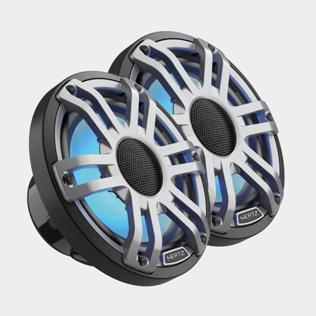 Mariene coaxiale luidspreker Hertz HMX 6.5 S-LD-G, 6.5", 150 W, zwart + LED-verlichting, voor inbouwmontage, 2-pack