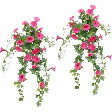 2-pakning med kunstige hengende blomster - klatrende praktvindel (rose rosa)