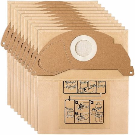 10 Korvaavaa suodatinpussia Kärcher WD2 MV2 6.904-322.0 WD2250 A2004 A2054 -imureihin