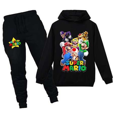 Super Mario Boys Girls -huppari ja collegehousut -setti Urheiluvaatteet Lasten vaatteet 170cm (15-16v) 0