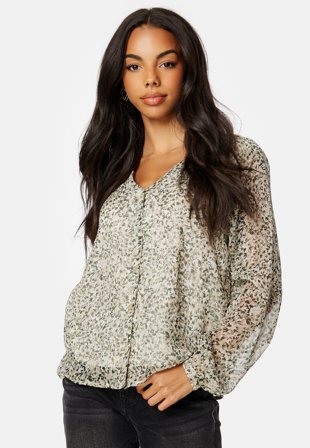 ONLY Luna L/S V-Neck Top Duffel Bag AOP:Tanya Klær